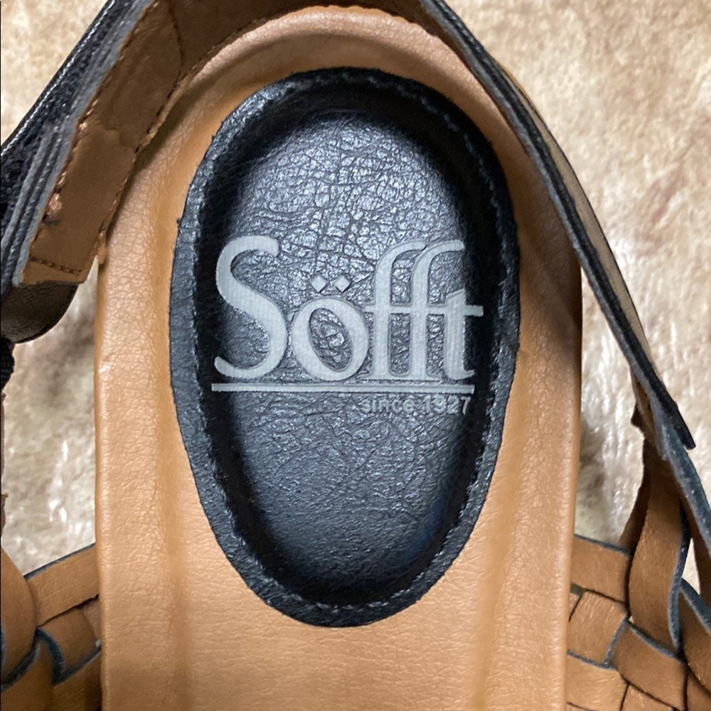 Sofft Black Braided Leather Sandals for Casual Elegance Size 6 M - Picture 2 of 10